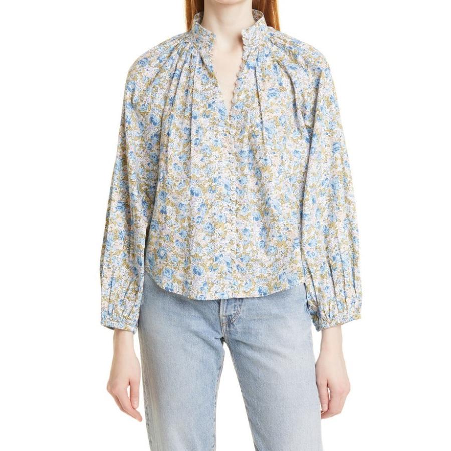 ティモ Blouse レディース シャツ トップス Poplin Floral Cotton ショップ 91 Blossom レディースファッション リビーダ Blouse Poplin 人気ランキング1位