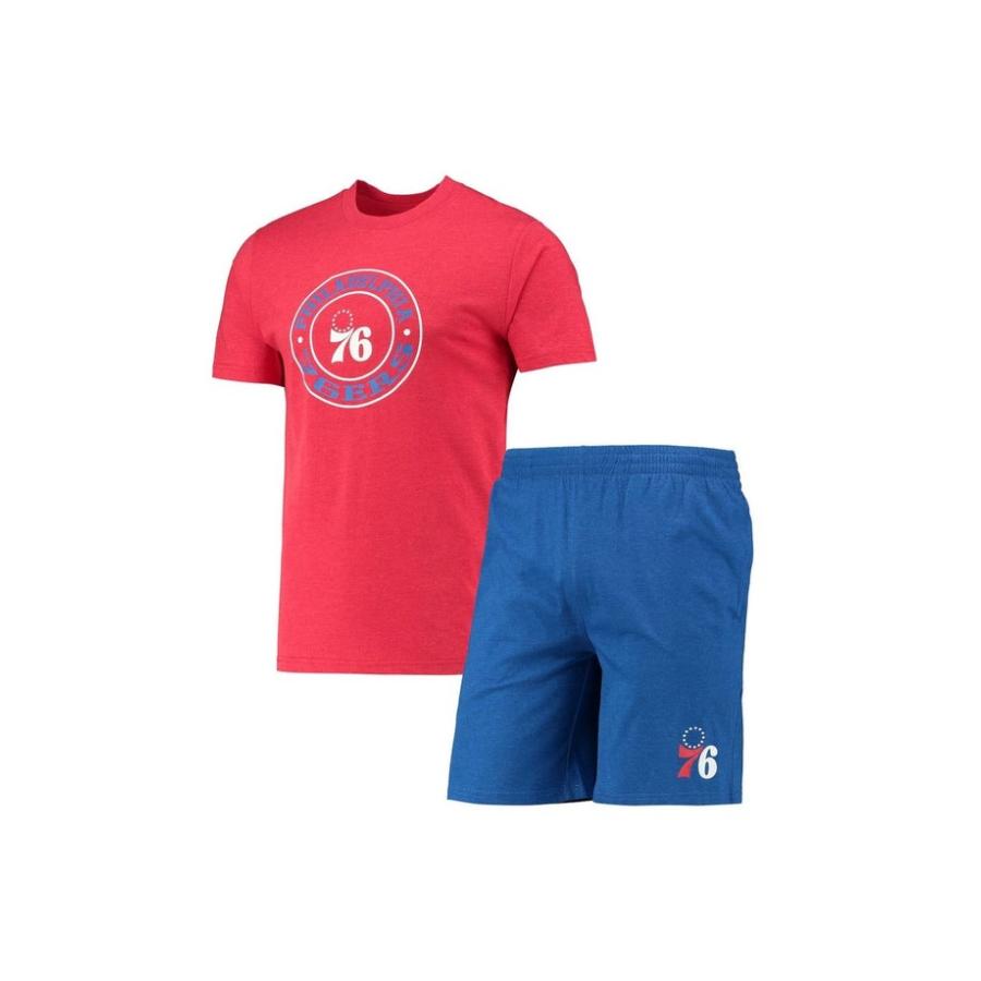 ランキング第1位 Men's ボトムス ハーフパンツ・ショーツ メンズ スポーツ コンセプツ Concepts Set Sleep Shorts & T-Shirt 76ers Philadelphia Royal/Red Sport ショート、ハーフパンツ