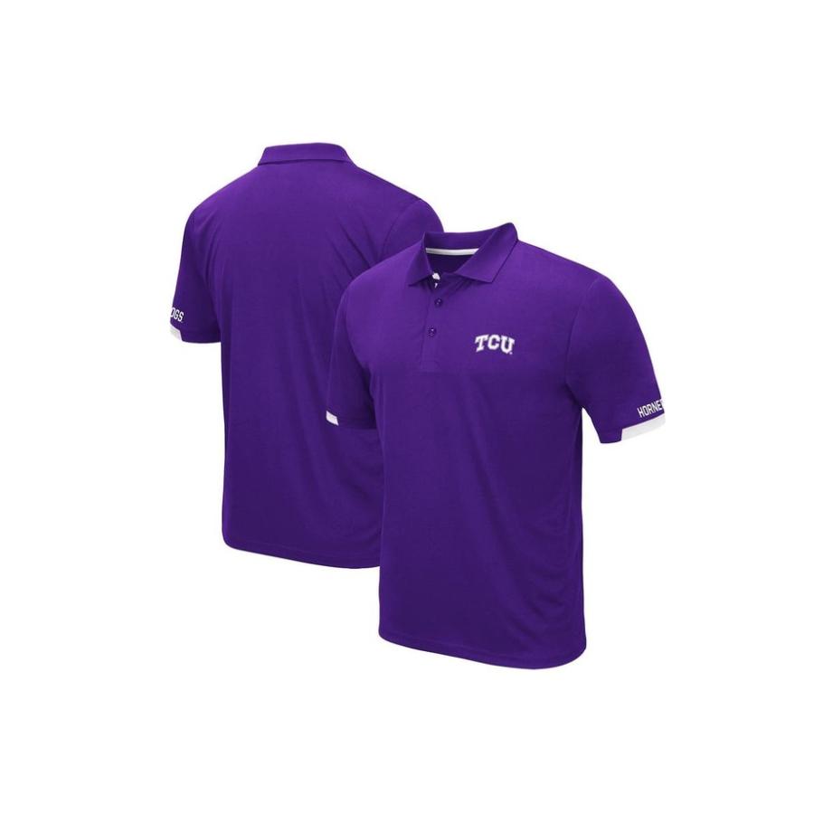 コロシアム メンズ シャツ トップス Men S Colosseum Purple Logo ファッション Tcu Frogs Purple Polo 91 Purple