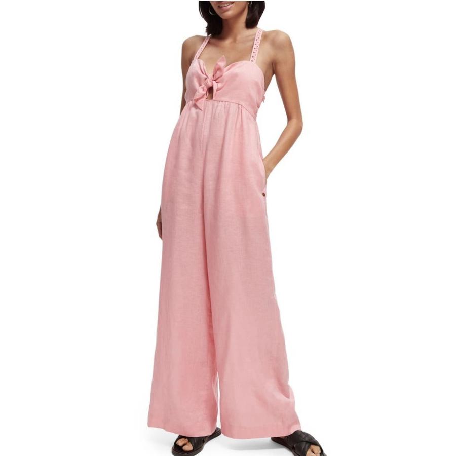 T ポイント5倍 トップス ワンピース レディース スコッチアンドソーダ Tie Jumpsuit Linen Front ワンピーススーツ サイズ Medium Www Chemplex Co Zw