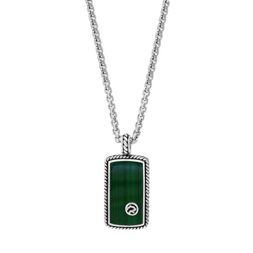特売 エフィー メンズ ネックレス チョーカー ペンダントトップ アクセサリー 9 3 Ct T W Malachite Pendant Necklace In Sterling Silver 人気ブランドを Zoetalentsolutions Com