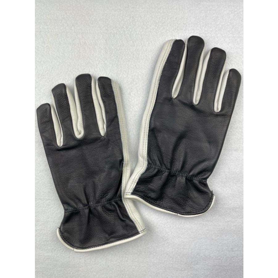 オリジナル ツートン レザーグローブ オフホワイト＆ブラック : REVLIS