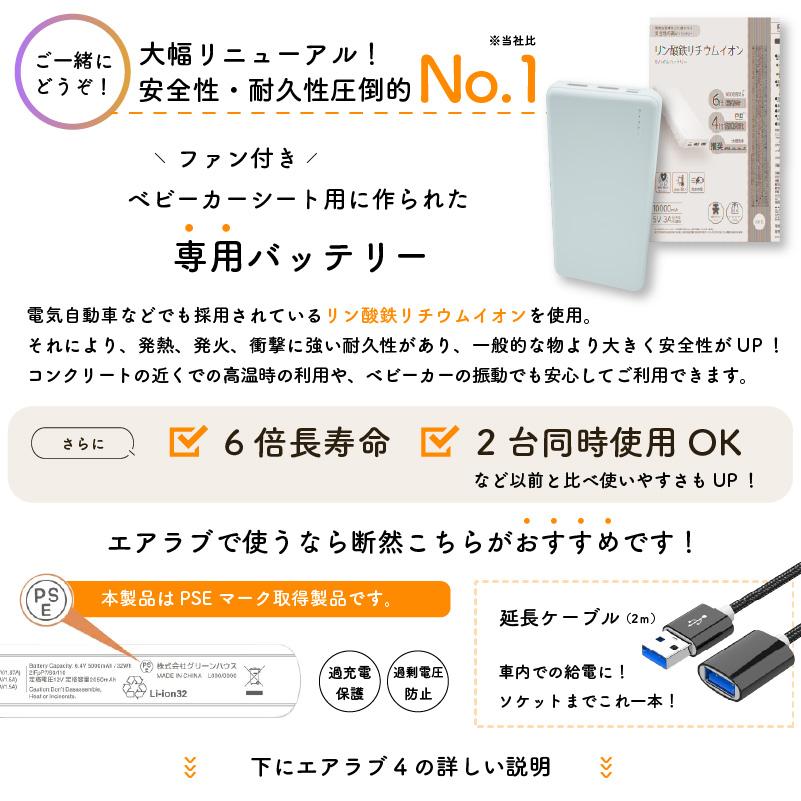 Poled エアラブ4 プラス ドーナツ バッテリーセット ベビーカー 扇風機