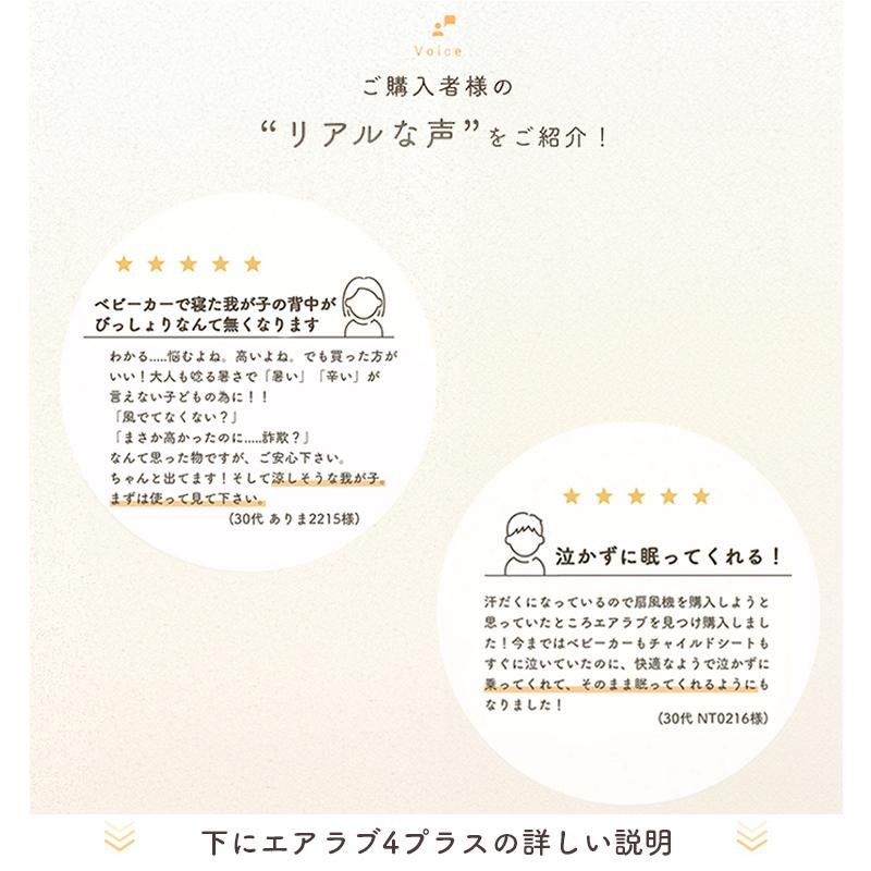 エアラブ4 プラス ドーナツ USBケーブルセット ベビーカー 扇風機 ファンシート 暑さ対策 チャイルドシート エアラブの画像