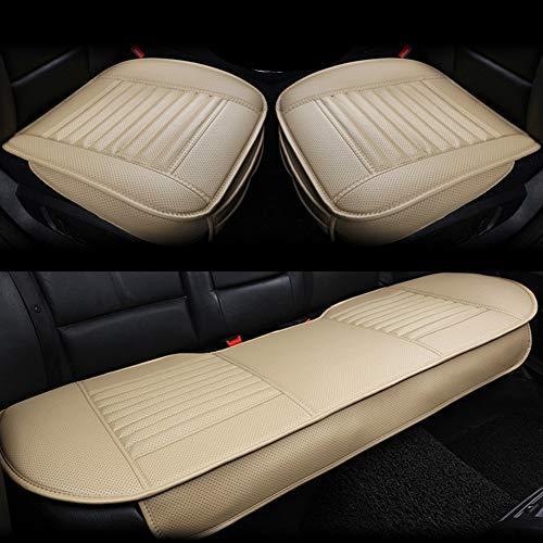 Hcmax 車用 シートカバーセットカバー 座布団 シートクッション 座席シートカーシートpuレザー 竹炭 前座席用2枚 後部座席用1枚