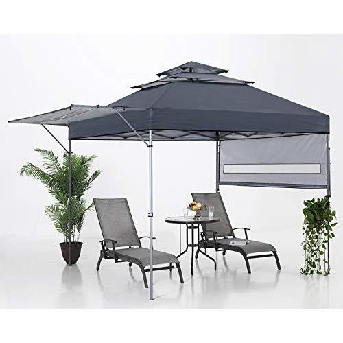 ABCCANOPY タープテント 3ｍ ワンタッチ オーニング シェード 三重屋根シート 日除け 撥水 UVカット キャスター収納バッグ付き