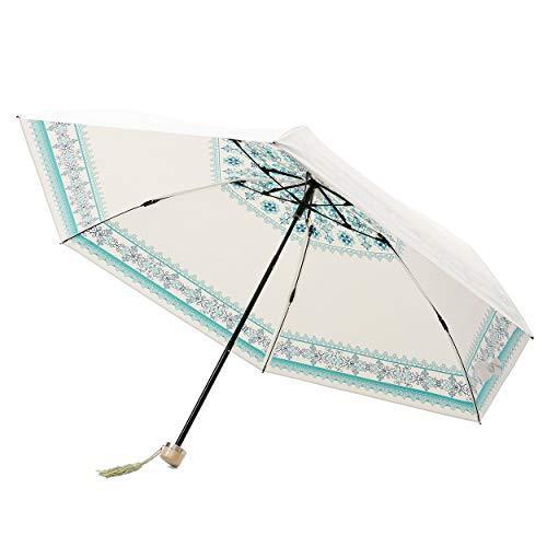 UVION ユビオン プレミアム ホワイト バロックレース 日傘 折りたたみ 軽量 コンパクト 晴雨兼用 UVカット マイ