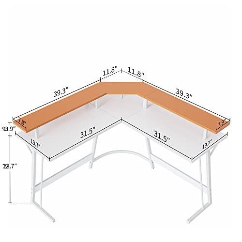 CubiCubi l字デスク 両面モニター台付き パソコンデスク おしゃれ 机