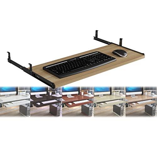木製 キーボードトレイ スライド式 後付け キーボードスライダー、引き出しスライドレール付、組立簡単、高? aB0BDYKMQNG