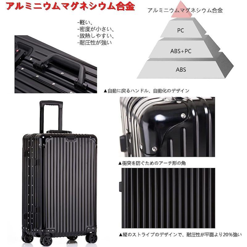 ボンイージ スーツケース アルミ・マグネシウム合金ボディ キャリーケース 機内持込 キャリーバッグ TSAロック付き 頑丈 軽量 静音 大容 スーツケース アルミ マグネシウム合金ボディ キャリーケース 機内持込 キャリーバッグ TSAロック付き 頑丈 軽量 静音 大容