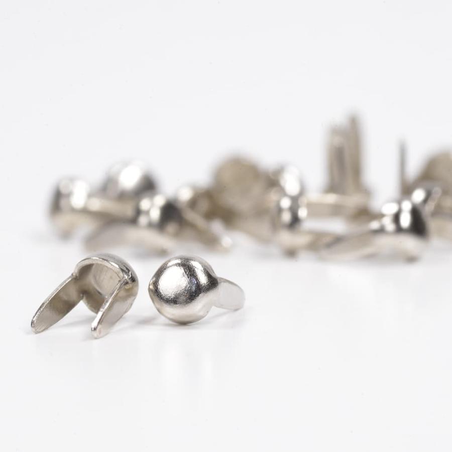 フラットラウンド型 スタッズ 2爪 [ ニッケル / 3mm ] スポッツ