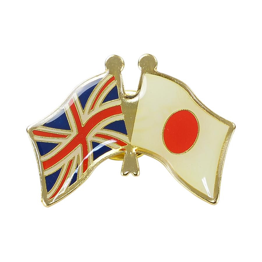 自衛隊グッズ ピンバッジ 日本国旗 イギリス国旗 クロスピンズ