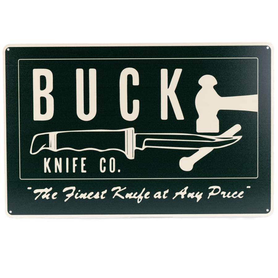 BUCK ブリキ看板 Finest Knives Tin Tacker エンボス加工 BU95305 バックナイフ