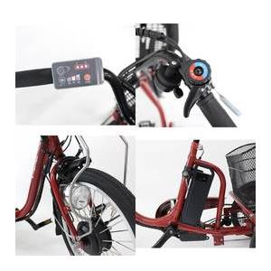 【直送 代引き不可】E-PARTON 三輪自転車 ロータイプ 電動アシスト機能 マットブリックレッド BEPN18 イーパートン シティーサイクル_1