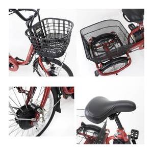 【直送 代引き不可】E-PARTON 三輪自転車 ロータイプ 電動アシスト機能 マットブリックレッド BEPN18 イーパートン シティーサイクル_2