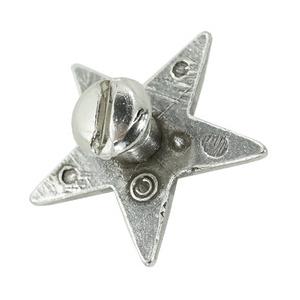 コンチョ 星 アンティーク調 合金 [ シルバー/26.5mm / 通常ネジ