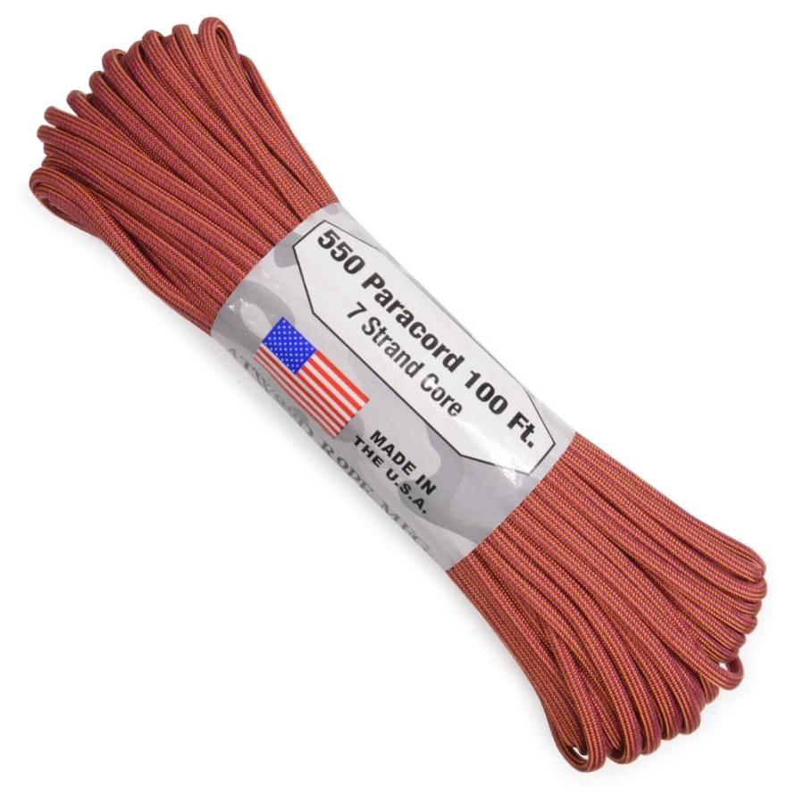 ATWOOD ROPE 550パラコード タイプ3 モルテンオレンジ 色変模様 [ 30m