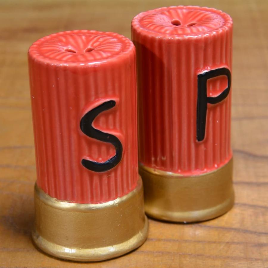 調味料入れ ショットシェル型 ソルト&ペッパー 2個セット スパイス入れ