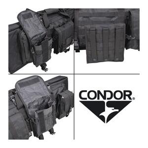 CONDOR タクティカル ガンケース ライフルケース ブラック 3連ポーチ付 CONDOR ガンケース ダブルライフル 2丁用 [ ブラック / 42インチ