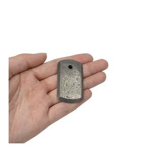 ドッグタグ GRINDWORX ダマスカス鋼製 ドックタグ 認識票 DOG TAG つや