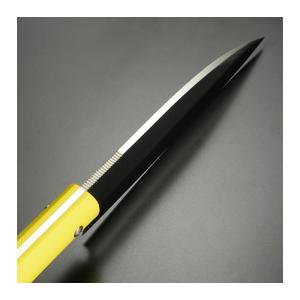 Gサカイ 出刃包丁 サビナイフ4 シャチ 片刃 イエロー ジーサカイ
