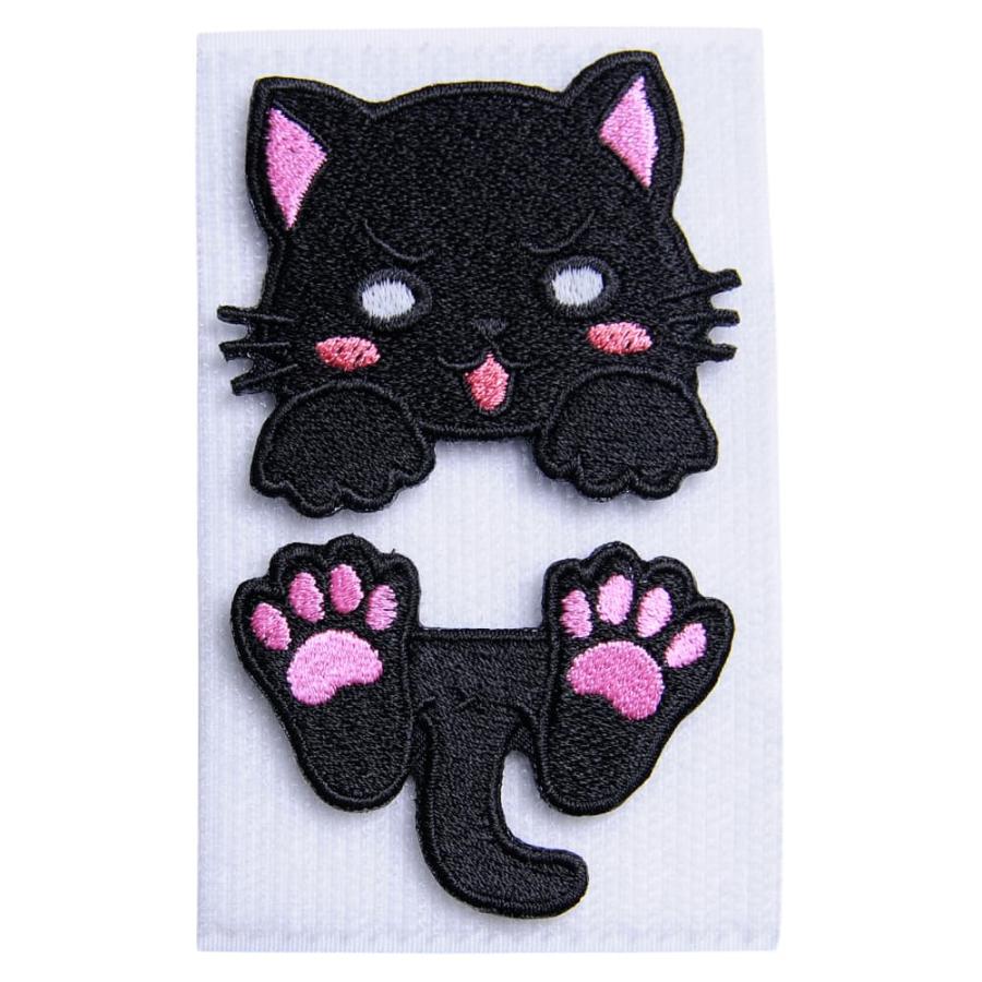 にとろん ミリタリーパッチ はさみねこ 蓄光パッチ ベルクロ [ 黒ねこ