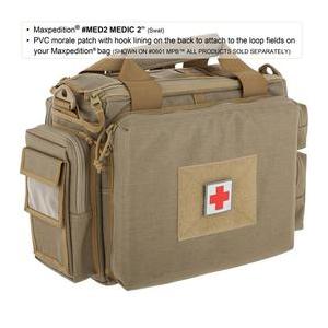 ミリタリー バッグ 赤十字マーク付き MAXPEDITION パッチ 赤十字マーク PVC製 ベルクロ [ SWAT / ラージ