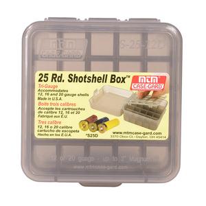 サバゲー　MTM ショットシェルケース　アメリカ製　Made in USA　実物 MTM ショットシェルボックス 25発収納 [ クリアスモーク ] 散弾ケース