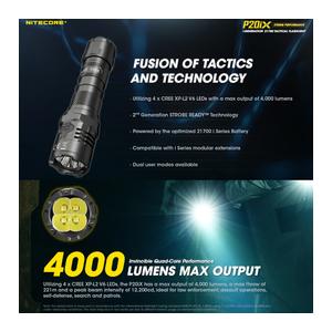NITECORE タクティカルフラッシュライト P20iX 最大4000ルーメン 高