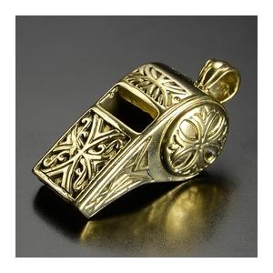 ペンダントトップ 笛型 十字花紋 真鍮 バチカン付き [ アンティーク