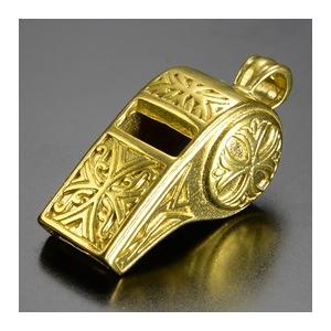 ペンダントトップ 笛型 十字花紋 真鍮 バチカン付き [ ゴールド