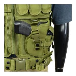 タクティカルベスト 固定式マグポーチ 着脱式ホルスター付き MOLLE装備