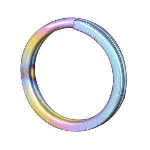 二重リング 平角 チタン レインボー ハンドクラフト材 [ 18mm ] 二重