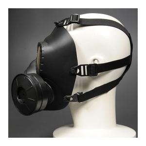 フルフェイスガード 送風ファン付 ガスマスク風 [ ブラック