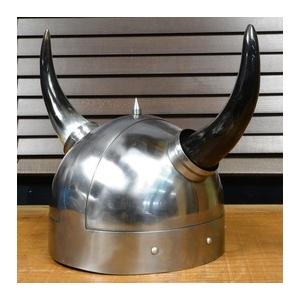 バイキングヘルメット 2本角 鉄兜 ライオンエンブレム 西洋甲冑