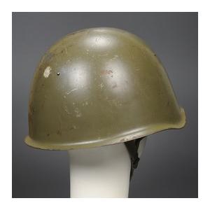 ハンガリー軍放出品 ヘルメット OD スチール製 [ Y字レザーストラップ