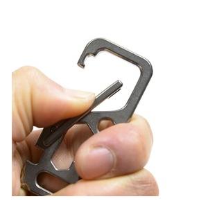 カラビナ チタン合金製 マルチツール搭載 5機能 ドライバー、レンチ