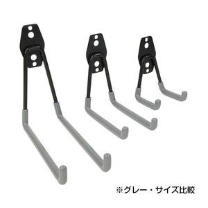 壁掛けフック 金属製 L字型 ダブルフック 滑り止めラバー付き