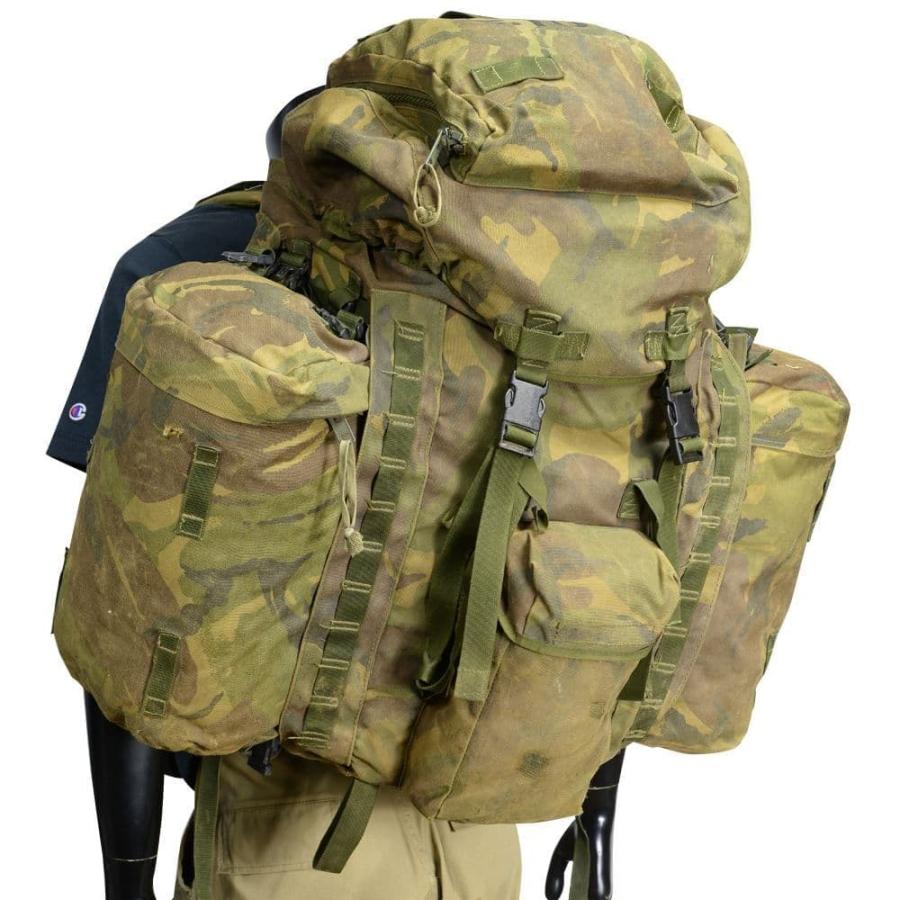 イギリス軍放出品 バックパック DPM迷彩 MOLLE対応 サイドポーチ搭載 [ Sサイズ / 難あり ][ra08591] イギリス軍放出品 バックパック DPM迷彩 MOLLE対応 サイドポーチ搭載