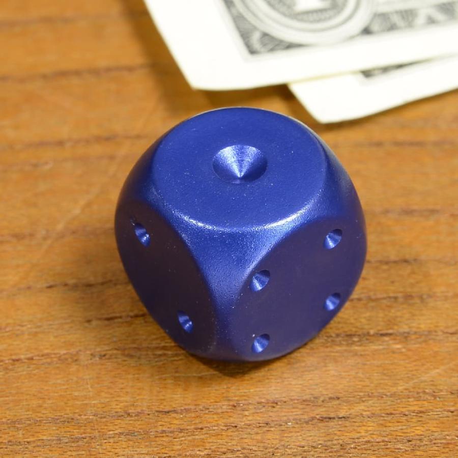 サイコロ 丸角 アルミ合金製 ダイス 16mm [ ブルー ] 骰子 賽子 dice