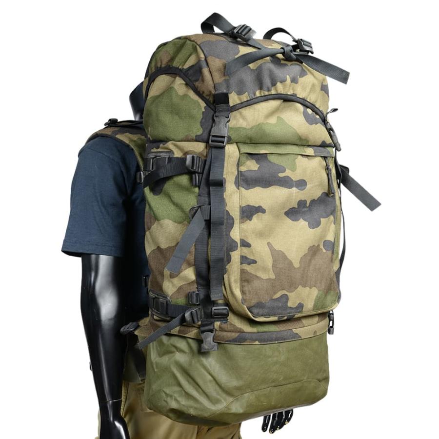 実物フランス軍 ミリタリー バックパック 迷彩 フランス軍放出品 F-2バックパック 90L CCE迷彩 [ ブラック-ボトム