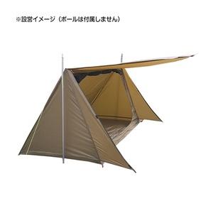 パップテント 軍幕 ポリエステル製 ペグ&固定用ロープ付き [ ブラック