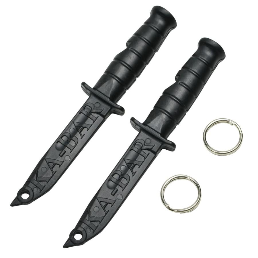 KA-BAR エマージェンシーホイッスル 笛 ナイフ型 キーリング付き 2個