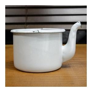こうちゃんイギリス アンティーク フィーディングカップ吸い飲み小さな水差し チェコ軍放出品 吸い飲み器 ホーロー製 フィーディングカップ [ デッド