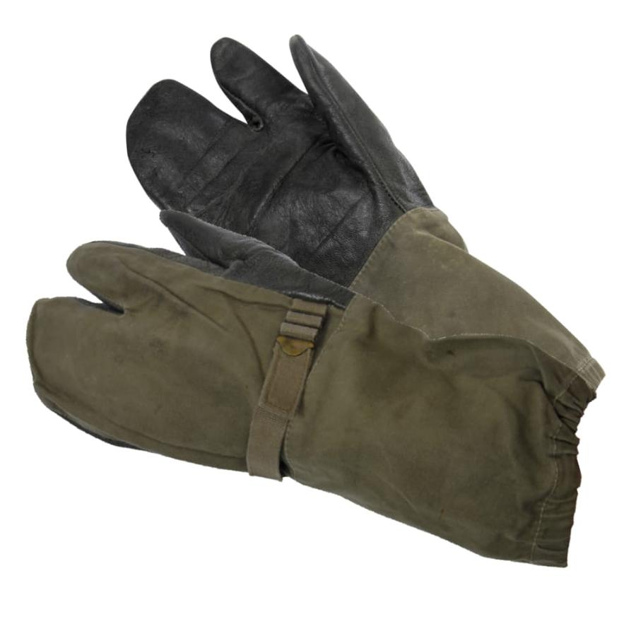 ドイツ軍放出品 防寒ミトン 手袋 3本指 OD [ 中 ] 軍払下げ品 軍