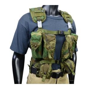 実物　米軍　タクティカルベストVEST ENHANCED TACTICAL 米軍放出品 タクティカルベスト 初期型 LBV ウッドランド迷彩 [ 難あり