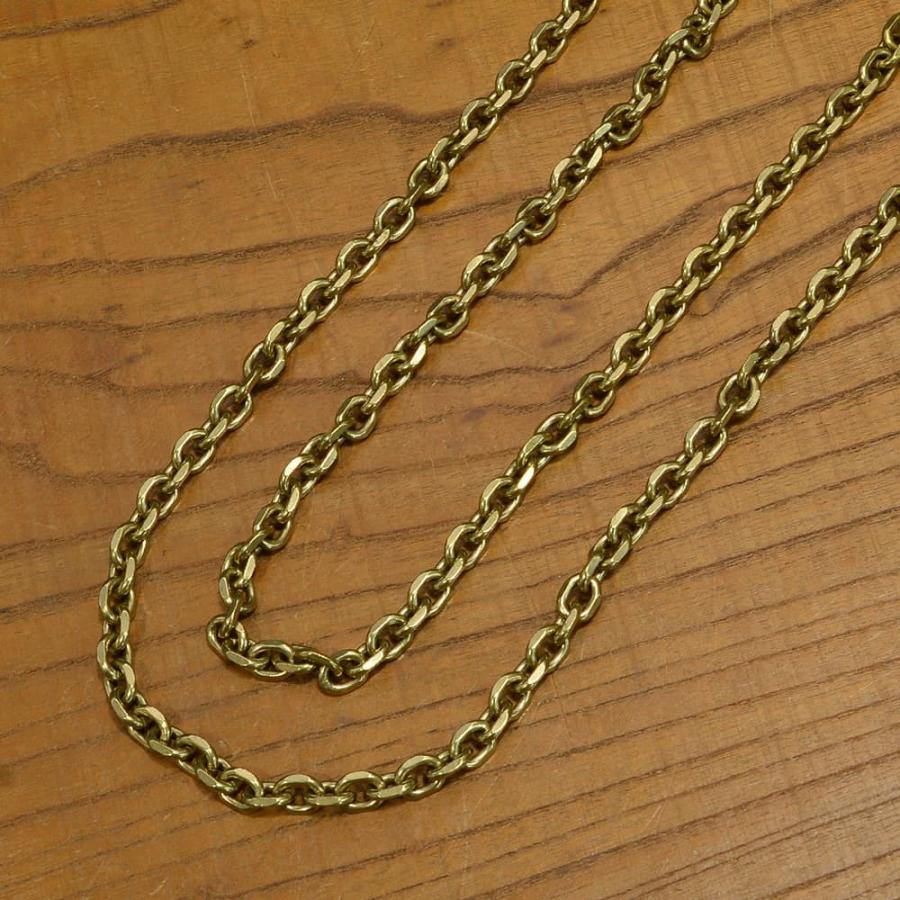 アズキチェーン 真鍮製 クラフトパーツ 4面カット 環サイズ約12