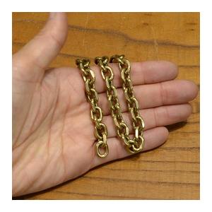 アズキチェーン 真鍮製 クラフトパーツ 4面カット 環サイズ約12×9mm