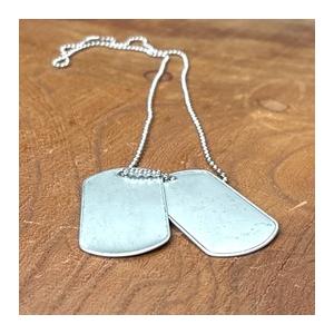 フランス軍放出品 ドッグタグ アルミ製 チェーン付き [ デッドストック