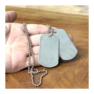 フランス軍放出品 ドッグタグ アルミ製 チェーン付き [ デッドストック